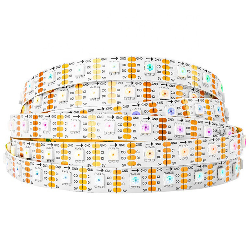SK9822(Similar to APA102) RGB 60LEDS/M DC5V 12MM-Wide Digital Intelligent Addressable LED Strip Lights - 5m/16.4ft per roll SK9822(Similar to APA102) RGB 60LEDS/M DC5V 12MM-Wide Digital Intelligent Addressable LED Strip Lights - 5m/16.4ft per roll